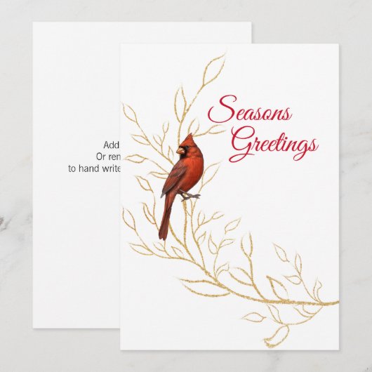 De Kerst Kardinaal Platte Kerstkaart (Voorkant / Achterkant)