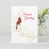 De Kerst Kardinaal Platte Kerstkaart (Staand voorkant)