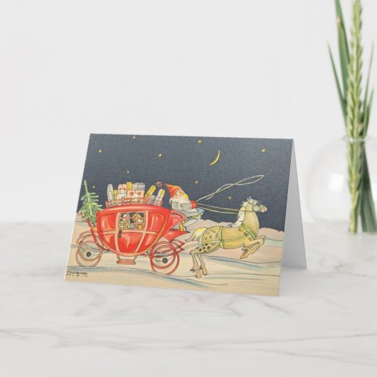 De Kerst Levering Vintage Kaart  (Voorkant)
