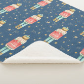 De kerst notenkraker gouden Sterrennacht blauw Sherpa Deken (3/4)