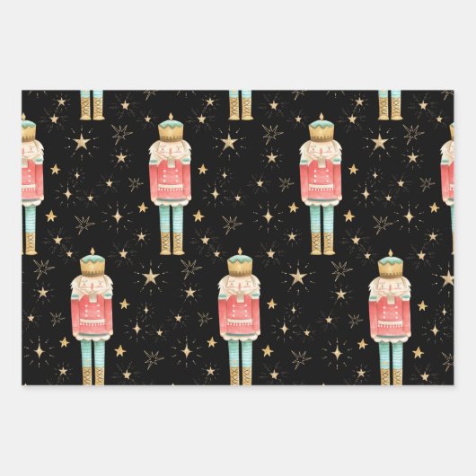 De kerst notenkraker gouden Sterrennacht Inpakpapier Vel (Voorkant 2)