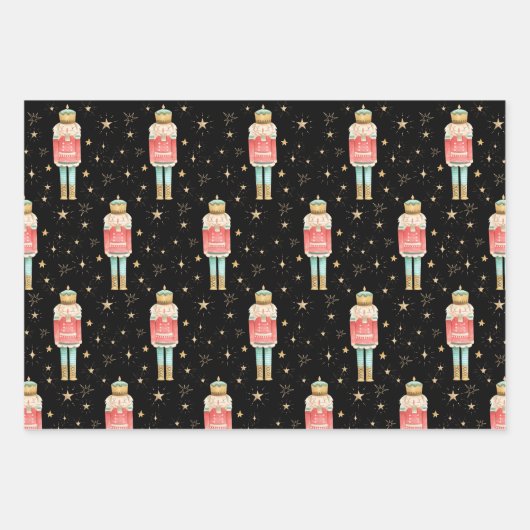 De kerst notenkraker gouden Sterrennacht Inpakpapier Vel (Voorkant 3)