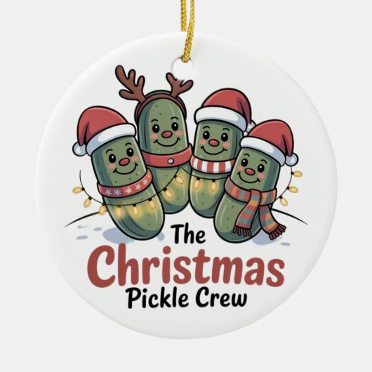 De Kerst Pickle Bemanning Pickle Liefhebbers Kerst Keramisch Ornament (Voorkant)