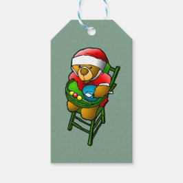 De kerst-teddybeer cadeaulabel