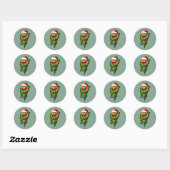 De kerst-teddybeer ronde sticker (Vel)