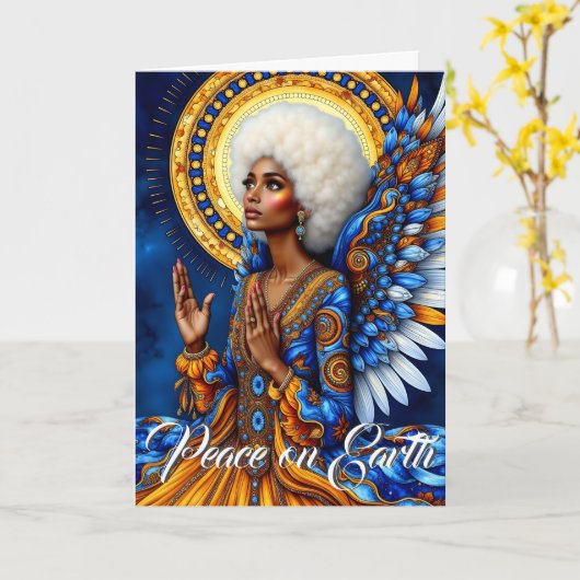 De kerst van een engel kaart (Gele Bloem)