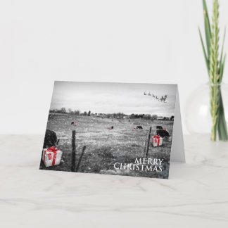 De kerst van een Koe Feestdagen Kaart