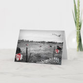 De kerst van een Koe Feestdagen Kaart (Voorkant)