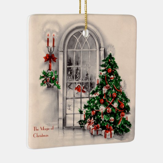 De kerstakermakerij bij de thuisversiering keramisch ornament (Rechts)