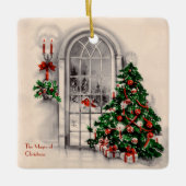 De kerstakermakerij bij de thuisversiering keramisch ornament (Voorkant)