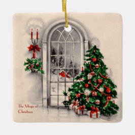 De kerstakermakerij bij de thuisversiering keramisch ornament