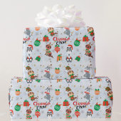 De kerstakkers in Costume Roll van Cadeaupapier