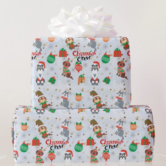 De kerstakkers in Costume Roll van Cadeaupapier