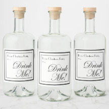 De kerstapathecaire stijl Drink me. Liquorflesje