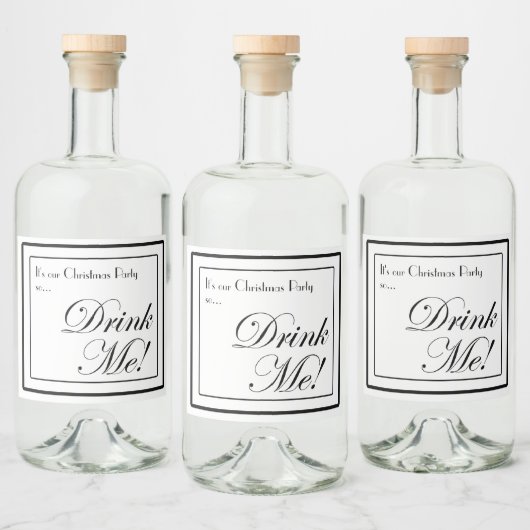 De kerstapathecaire stijl Drink me. Liquorflesje Likeurfles Etiket (Flessen)