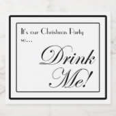 De kerstapathecaire stijl Drink me. Liquorflesje Likeurfles Etiket (Enkel label)