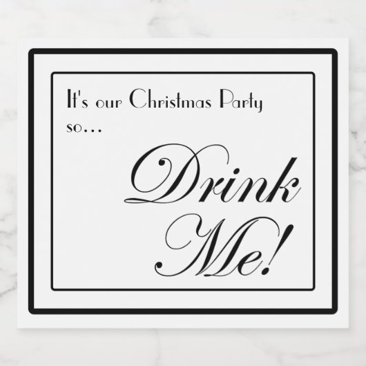De kerstapathecaire stijl Drink me. Liquorflesje Likeurfles Etiket (Enkel label)