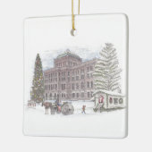 De kerstavond in Genève in keramische versiering Keramisch Ornament (Links)