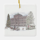 De kerstavond in Genève in keramische versiering Keramisch Ornament (Voorkant)