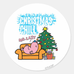 De kerstbal van de heer Lazy Ronde Sticker