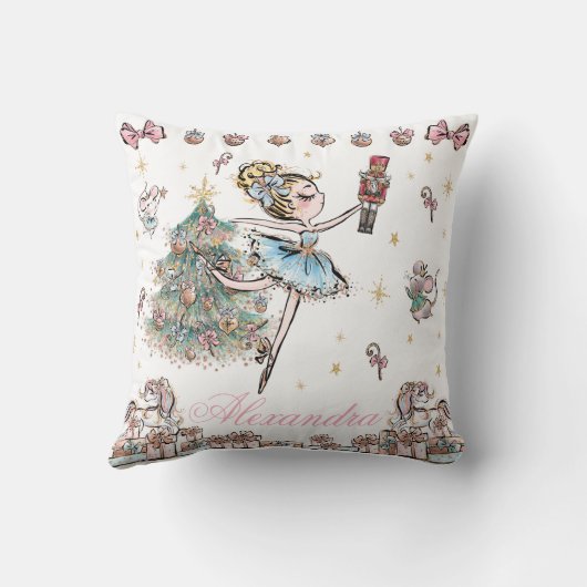 De kerstballet van de Nutcracker Dance Girl Decor Kussen (Achterkant)