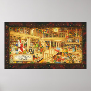 De kerstBeer Santa Claus Kinder Speelgoed Poster