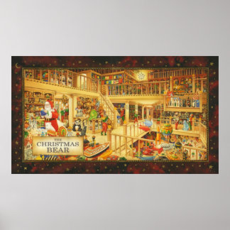 De kerstBeer Santa Claus Kinder Speelgoed Poster