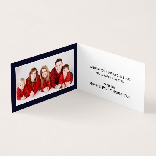 De Kerstbende, Familie Foto Kerstmis Kaart Visitekaartje (Binnen)