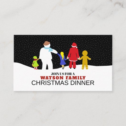 De Kerstbende, Kerstfeest Ticket Uitnodiging Informatiekaartje (Voorkant)