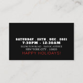 De kerstbende, kerstfeestkaartje uitgenodigd informatiekaartje (Achterkant)