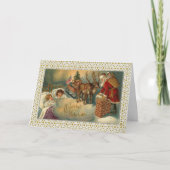 De kerstbezoekers gaan Victoriaans slapen Feestdagen Kaart (Voorkant)