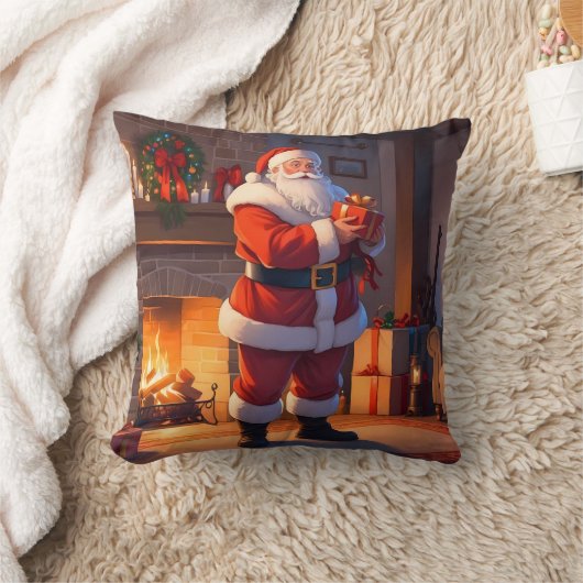 De kerstbezoekje van de Kerstman Kussen (Deken)