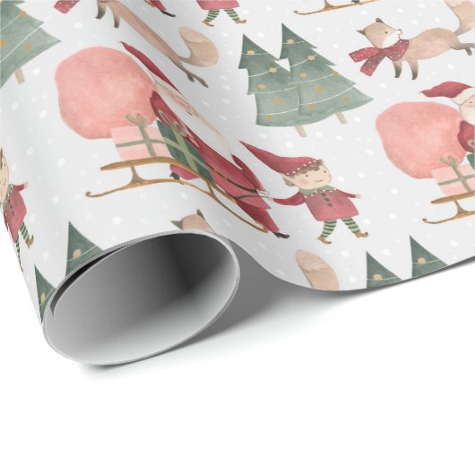 De kerstbomen van de kerstman Sinterklaas Cadeaupapier (Rol Hoek)