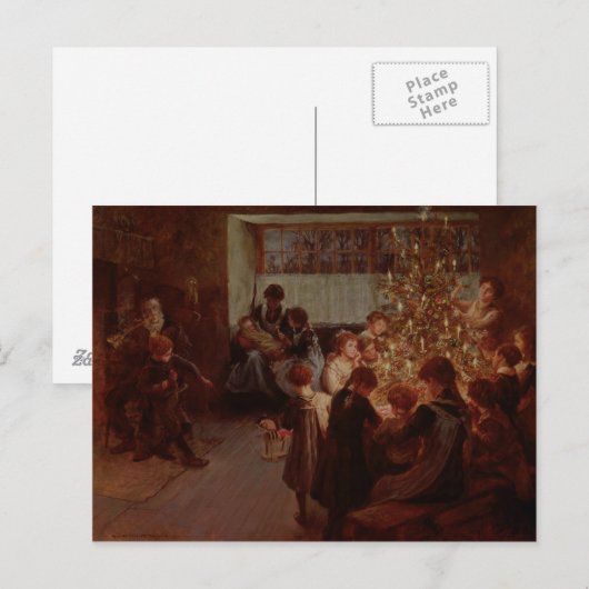 De kerstboom, 1911 feestdagenkaart (Voorkant / Achterkant)