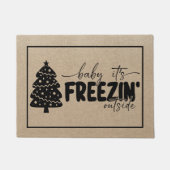 De kerstboom Baby zijn Freezin buiten Deurmat (Voorkant)
