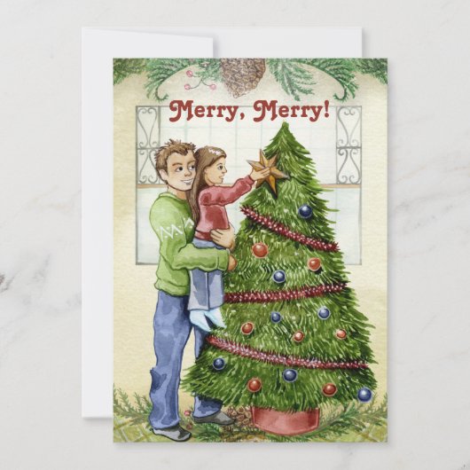  De kerstboom decorteren met papa (Voorkant)