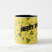 De kerstboom en de kerstboom aanpassen; tweekleurige koffiemok (Center)