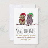 De kerstboom en Elf Owl sparen de Datum Save The Date (Voorkant)