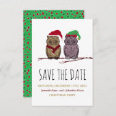De kerstboom en Elf Owl sparen de Datum Save The Date (Voorkant / Achterkant)