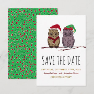 De kerstboom en Elf Owl sparen de Datum Save The Date