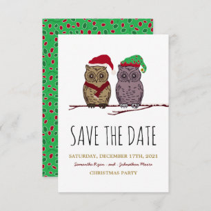 De kerstboom en Elf Owl sparen de Datum Save The Date