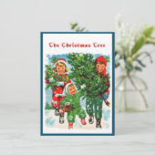 De kerstboom halen kaart (Staand voorkant)