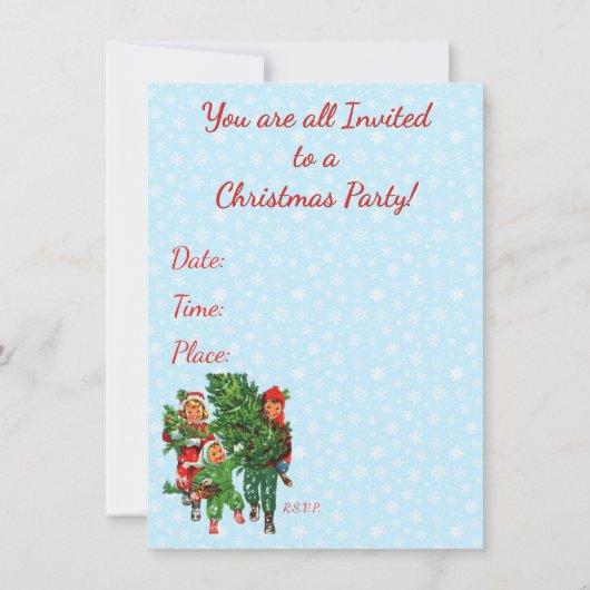 De kerstboom halen kaart (Achterkant)