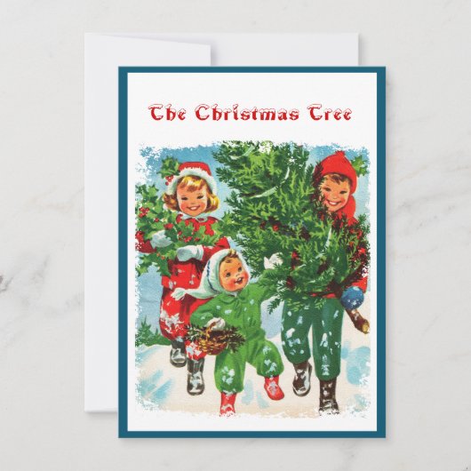De kerstboom halen kaart (Voorkant)