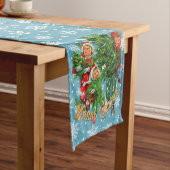 De kerstboom halen lange tafelloper (Voorbeeld)