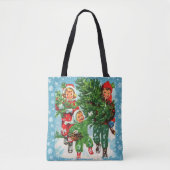 De kerstboom halen tote bag (Voorkant)