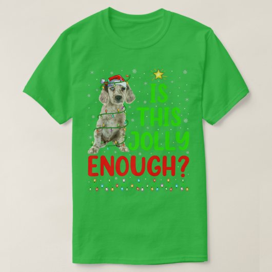 De kerstboom is dit grof genoeg Engelse setter Chr T-shirt (Design voorkant)