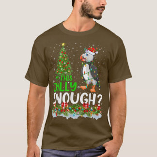 De kerstboom is een klomp genoeg Santa Puffin Bird T-shirt