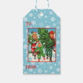 De kerstboom krijgen cadeaulabel (Voorkant)