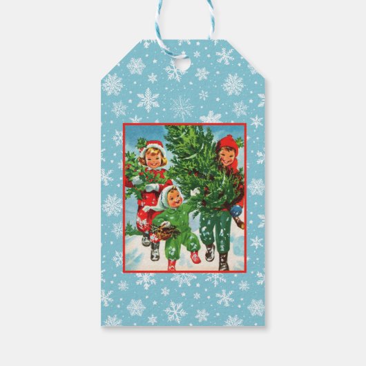 De kerstboom krijgen cadeaulabel (Achterkant)